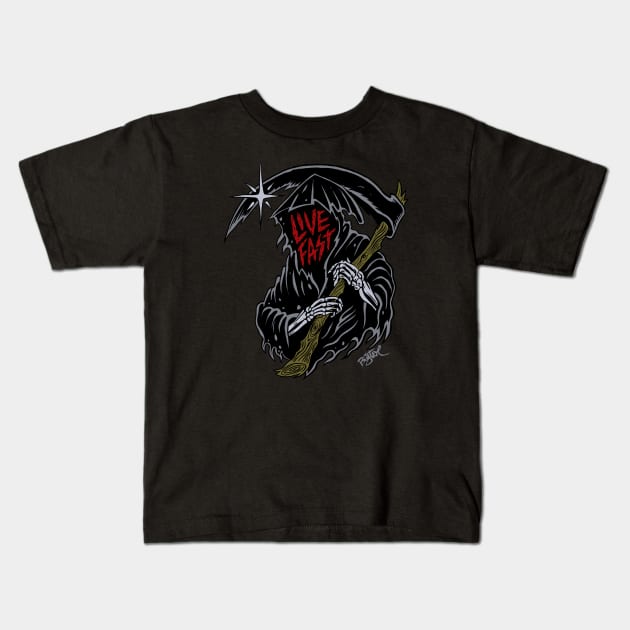 Fast Reaper Kids T-Shirt by BigToe